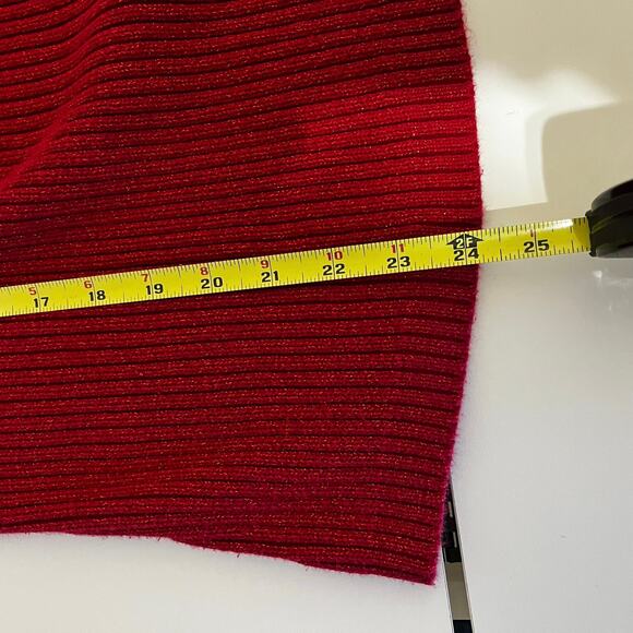 St. John’s Bay Y2K Red Metallic Knit Sweater Women’s Large - Picture 7 of 7